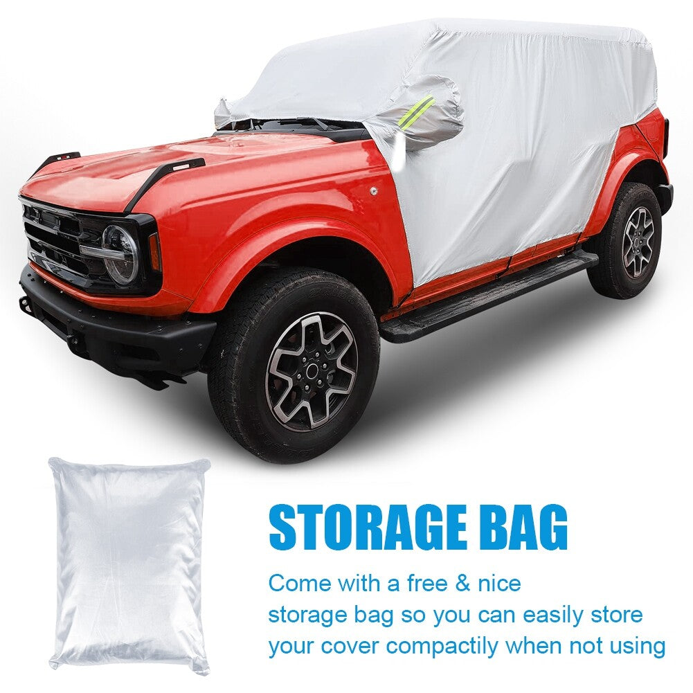 Half Car Cover for Ford Bronco 2021 2022 4 Doors Waterproof UV-Proof Outdoor