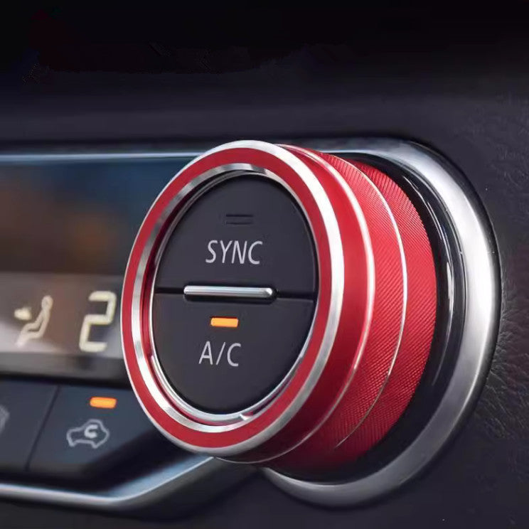 Suitable for Nissan Sentra 2020-2024, red console air conditioning control knob ring cover.