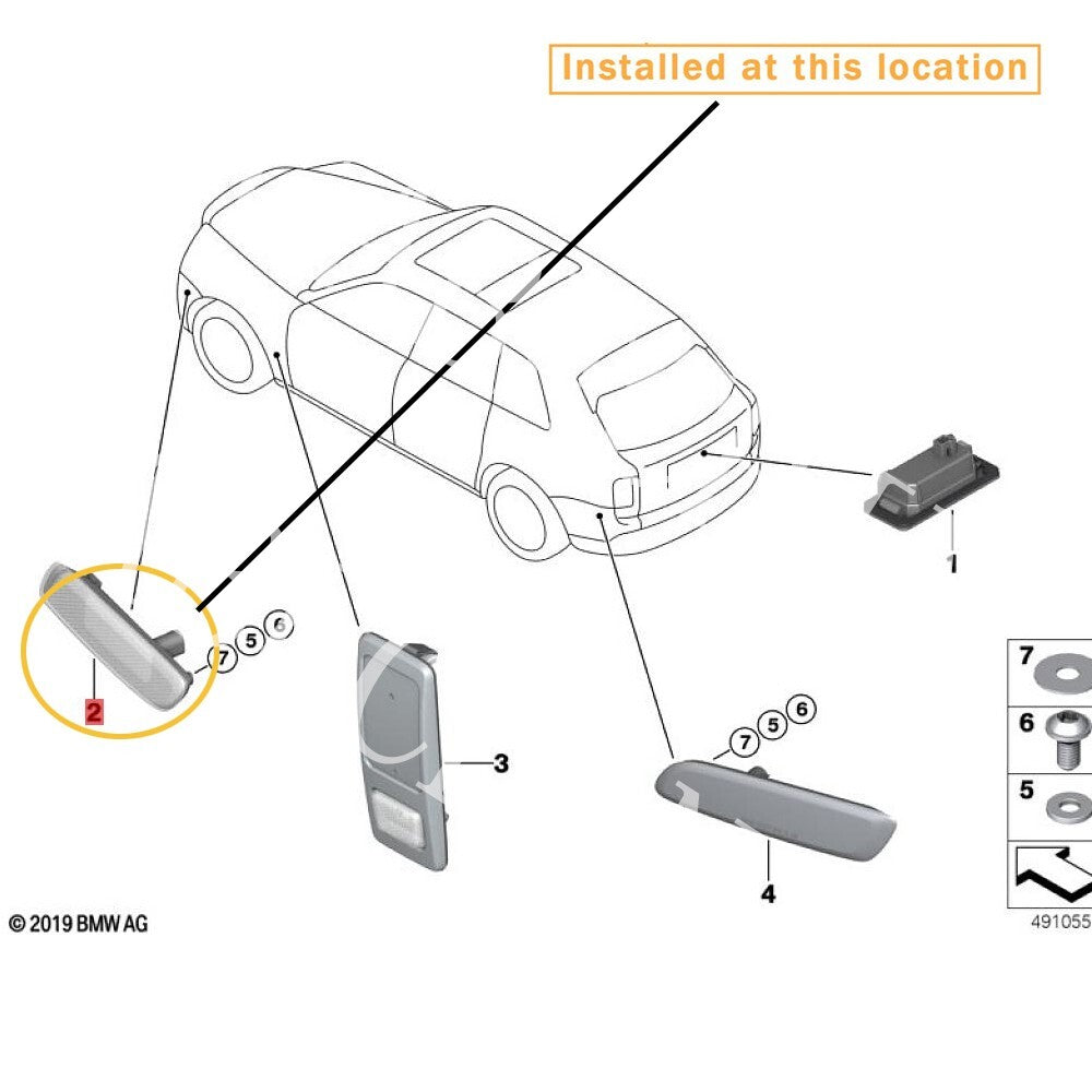 for Rolls-Royce Cullinan indicator light (right) : 6314795398