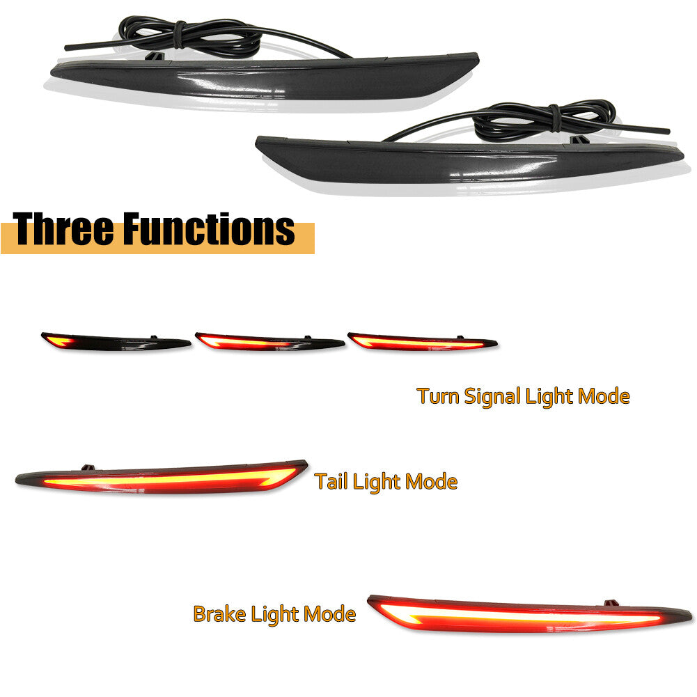 LED Rear Bumper Reflector Brake Tail Light Signal 2013-18 for Fusion Mondeo- v