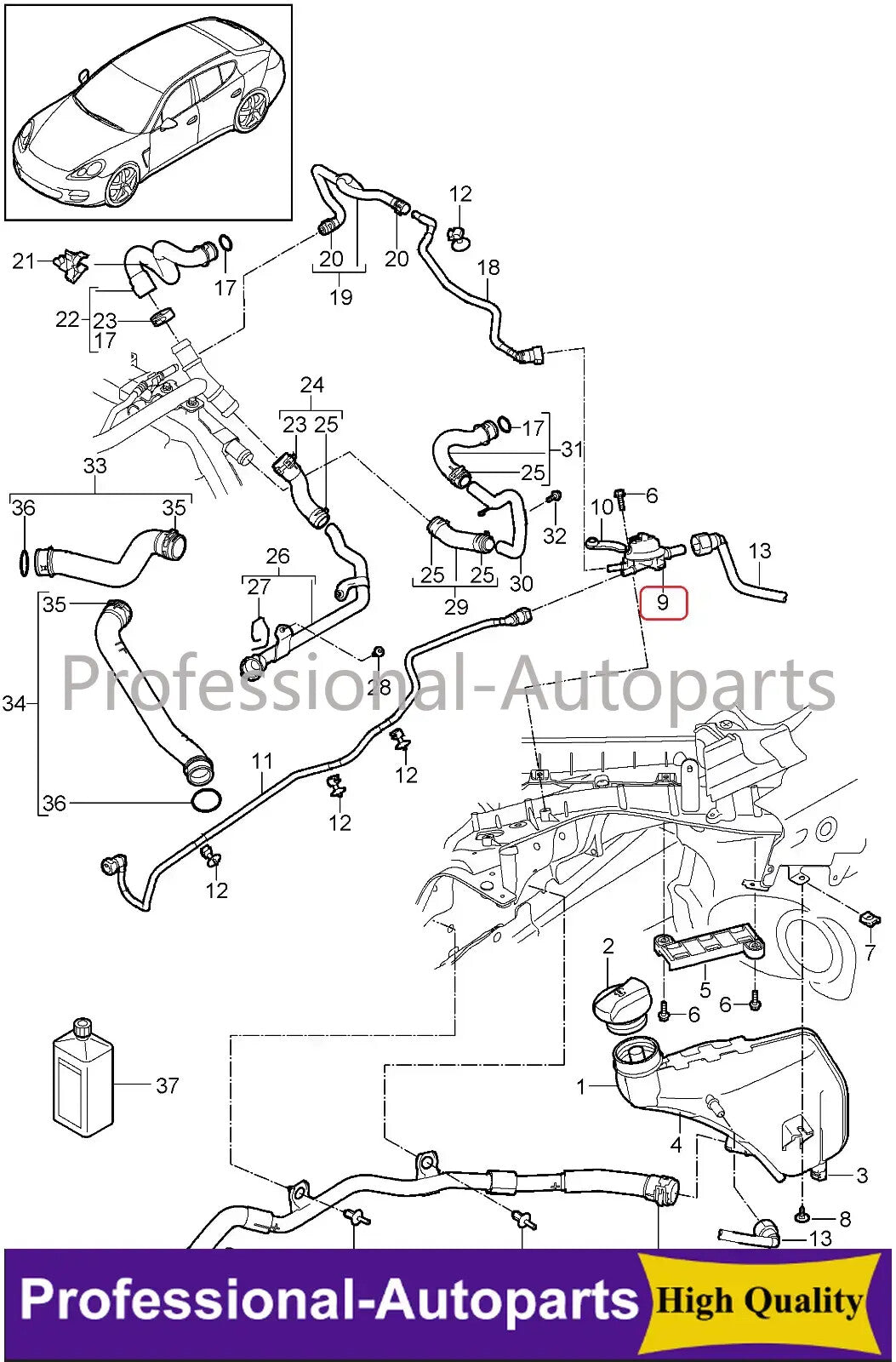 Engine Coolant Air Bleeder Valve 7P5121671A Fit for PORSCHE for 911 for CAYENNE MACAN Q