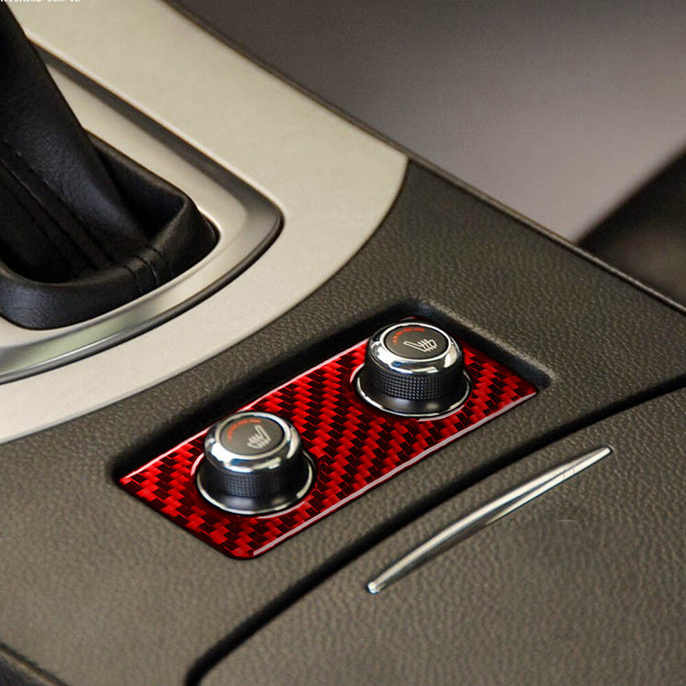 Red Carbon Fiber Inner for Seat Heating Switch Panel Trim for Infiniti G37 2007-2009