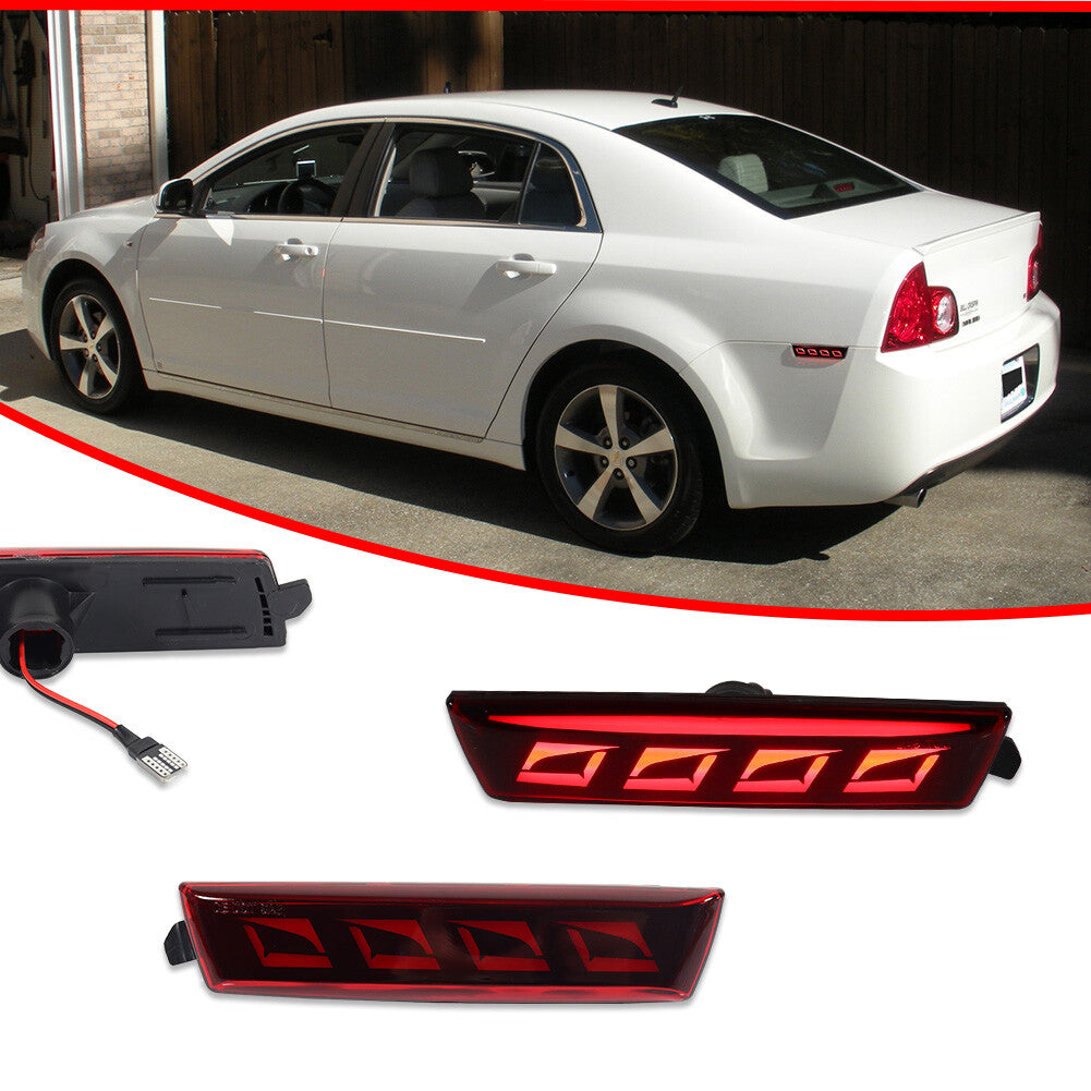 for Malibu 2008 - 2012 Replacement Red Lens LED Rear Side Marker Lights - v