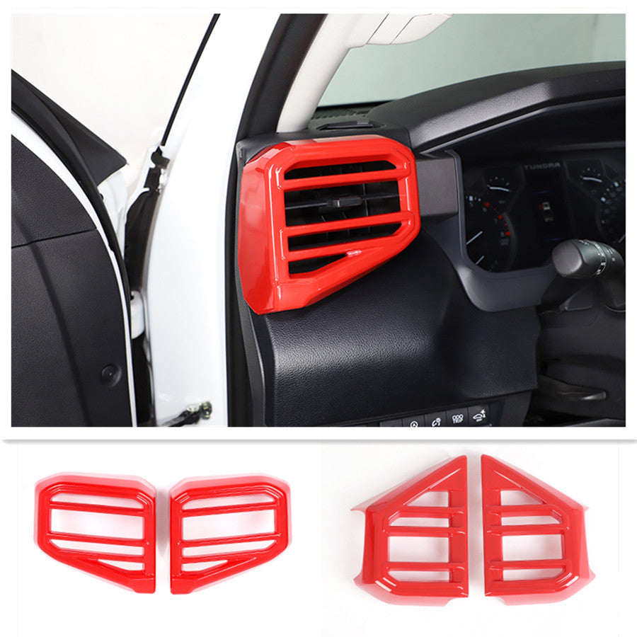 Suitable for Toyota Tundra 2022 2023 dashboard vent cover trim red kit