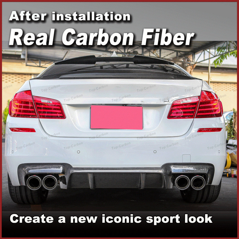 for BMW F10 M Tech M-Sport 2011-2016 Real Carbon Fiber Rear Bumper Diffuser Lip
