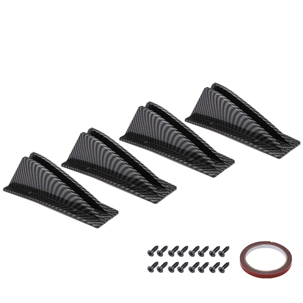 4xUniversal Car Rear Bumper Lip Diffuser Shark Fins Rear Bumper Protector