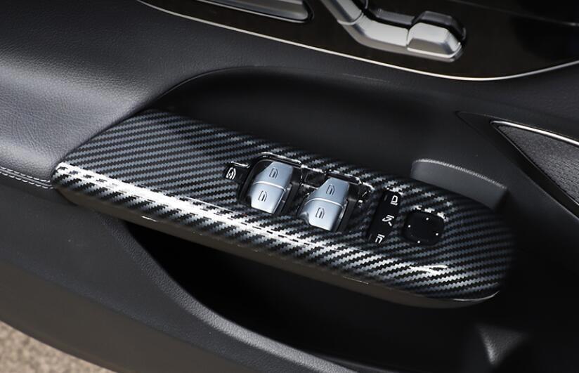 for Benz EQE EQS 2022-2023 ABS Carbon Fiber Window Lift Panel Switch Cover Trim n