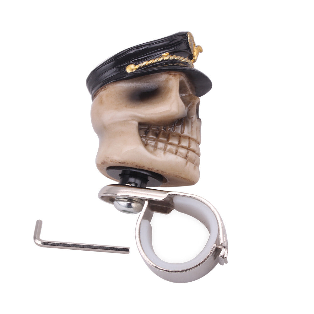 Black Skull Head Car Steering Wheel Spinner Suicide Knob Handle Booster