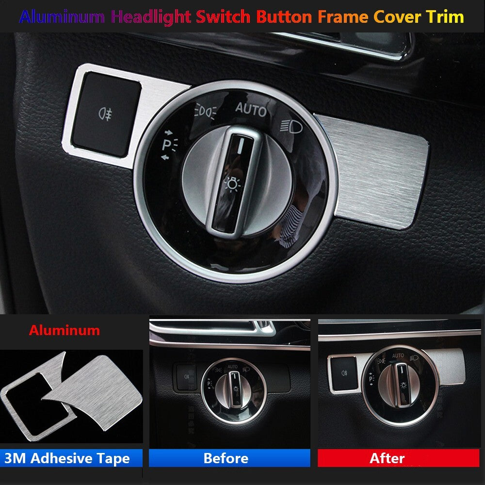 Stainless for Mercedes-Benz C218 W212 W166 Car Headlight Switch Panel Cover Trim