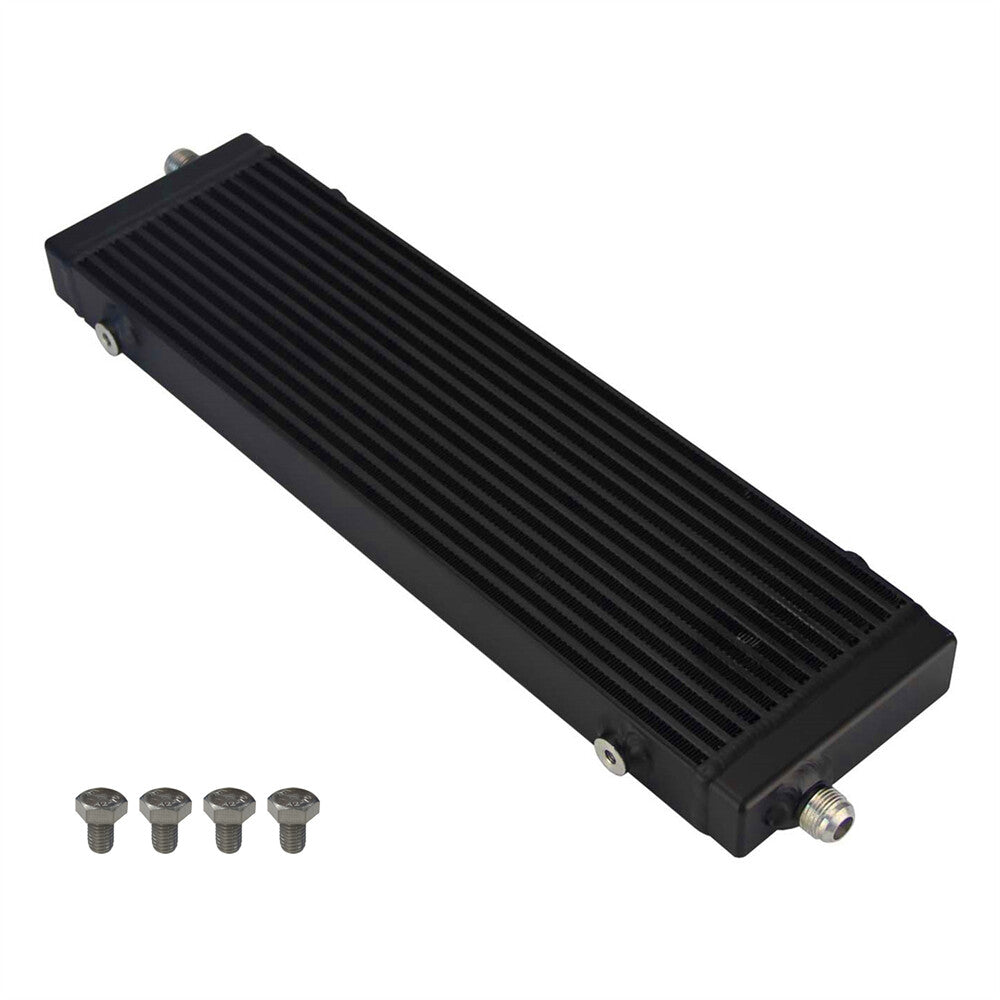 Universal Cross Flow Bar Plate Oil Cooler Large Core:18.5x5.5x1.58 Black