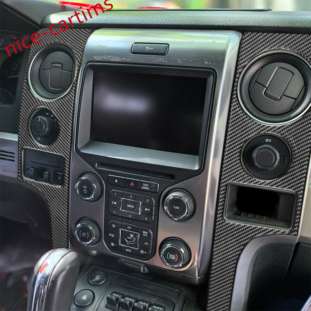 for Ford F150 2009-2014 Central Control Side Panel Decorative Cover Carbon Fiber