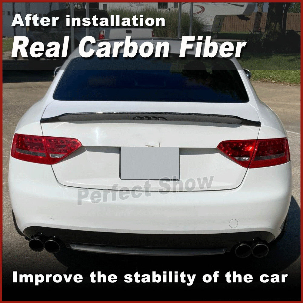 for Audi S5 RS5 Coupe 8T 2009-2016 Carbon Fiber Rear Trunk Lip Spoiler Boot Wing
