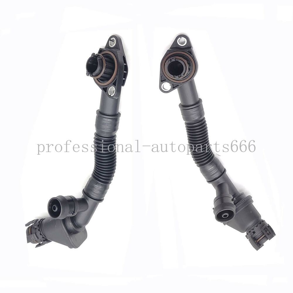 1Pair Left+Right Crankcase Vent Hoses for BMW 08-14 550i 650i 750i X5 X6