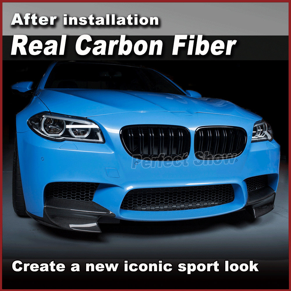REAL Carbon Front Flaps Splitter Spoiler for BMW 5 Series F10 M5 Bumper 2011-17