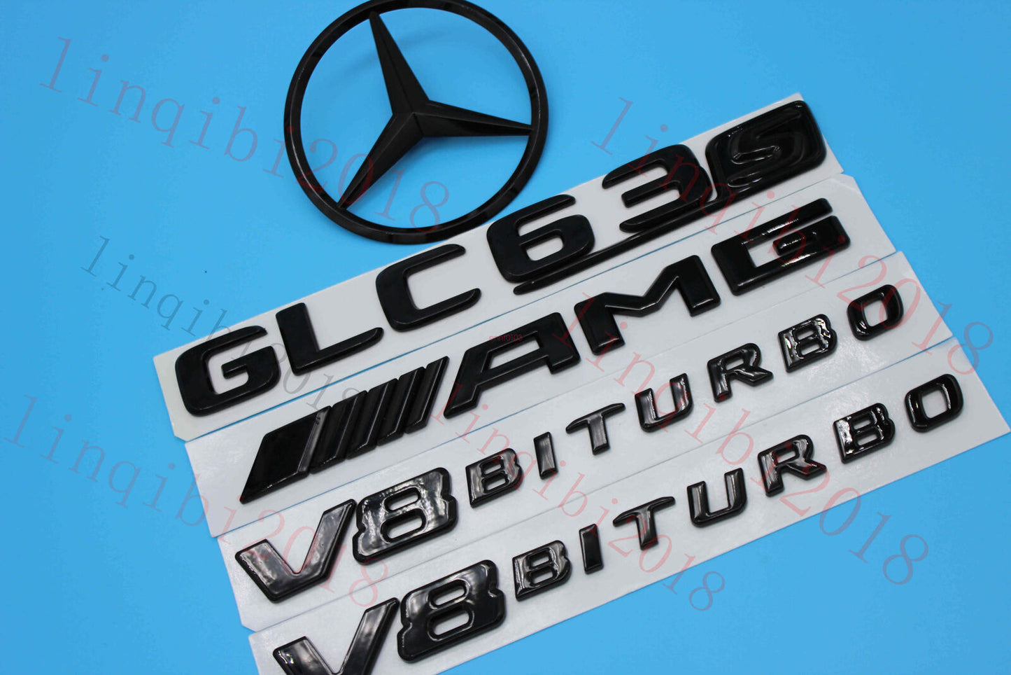 W253 GLC63s AMG Trunk Logo Sticker Decal Emblem Badge Package For AMG