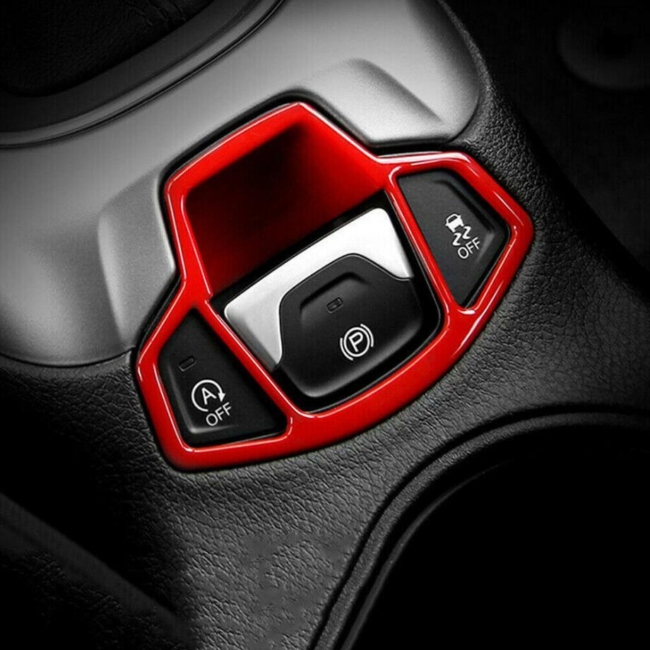 1P Red Interior Electronic Handbrake Frame Cover Trim for 2017-2021 for Jeep Compass v