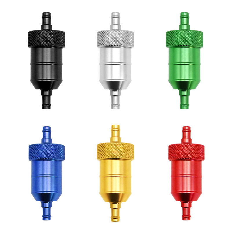 Cylindrical Billet Gas Filter 8mm Petrol Fuel Filter Cleaner For Carburetor Q