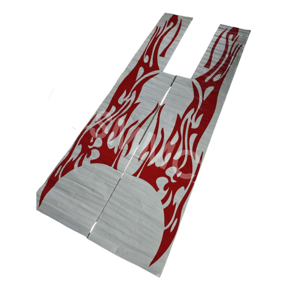 2x Red Fire Flame Graphics Car Body Side Door Fender Vinyl Decal Sticker Trims