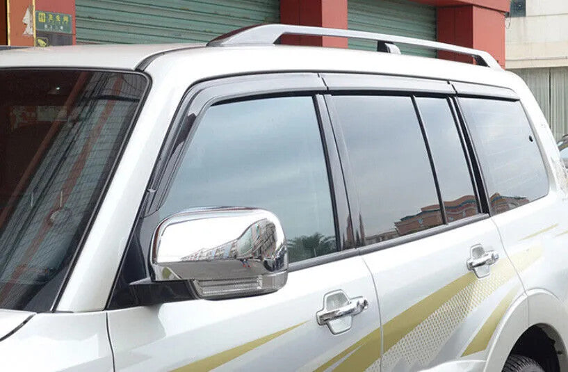 for Mitsubishi Pajero Montero 06-19 Black Window Visor Sun Rain Guard Deflector