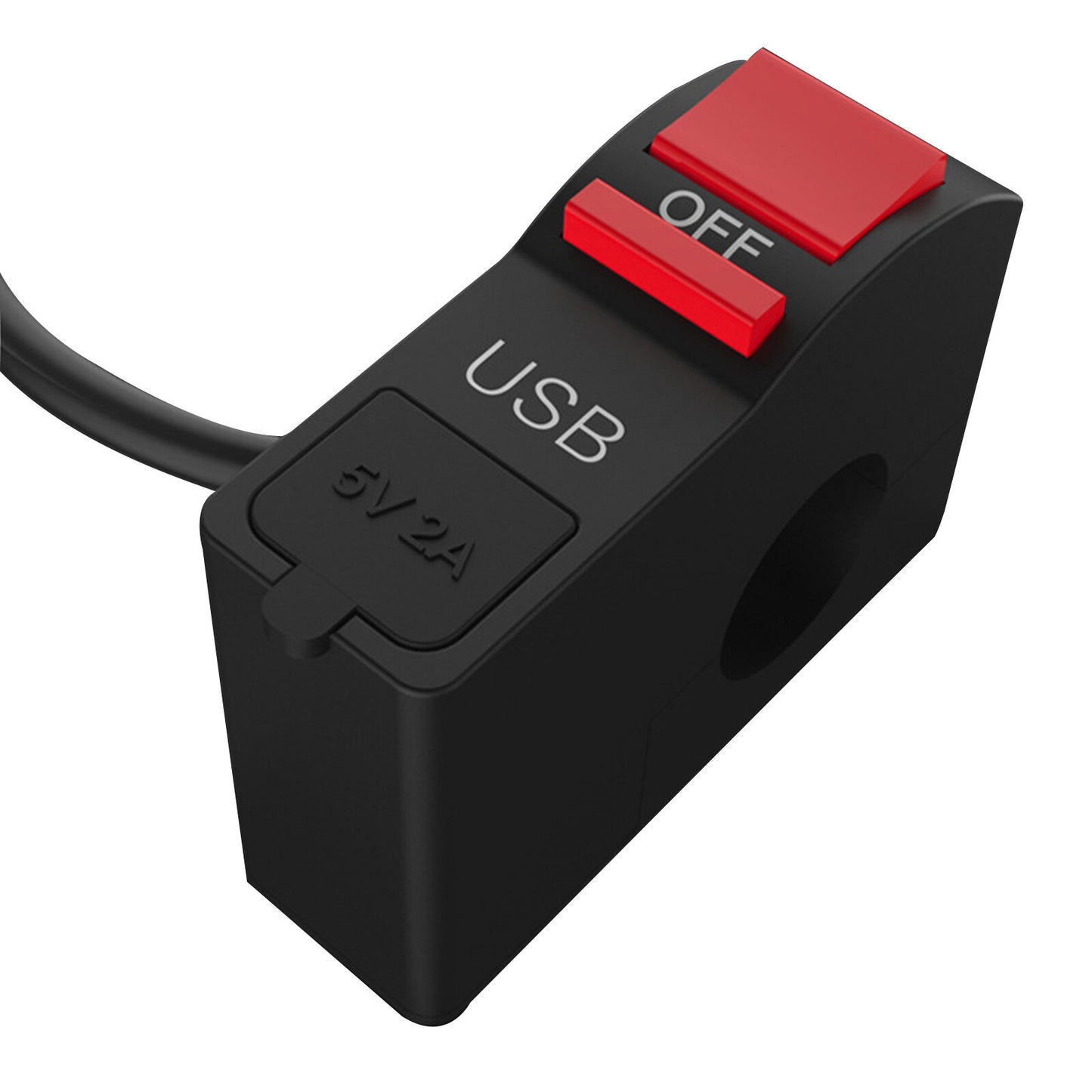 DC12V Motorcycle Handlebar USB Socket Splitter Charger Power Adapter For Phone