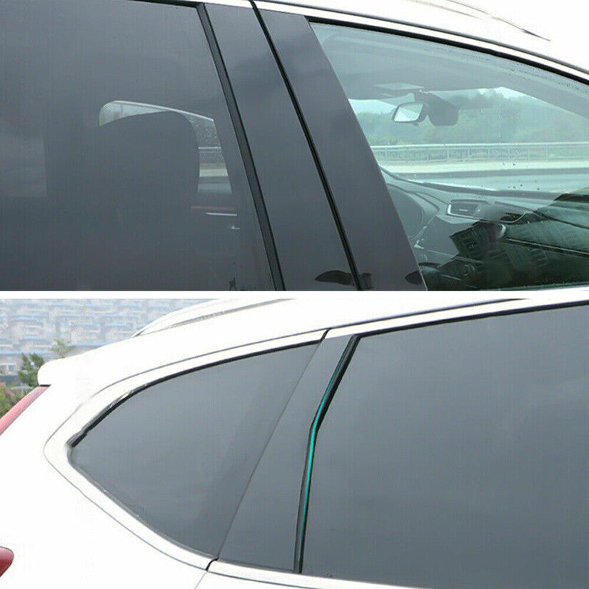 for Honda CR-V 2012-2016 6pc Black Pillar Posts Set Door Trim Piano Cover Kit