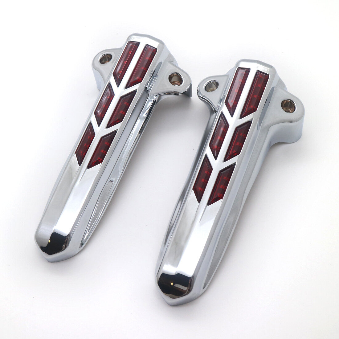 Chrome LED Light Front Lower Fork Leg Cover for Harley FLHR FLHT FLHX 2014-2019 Q