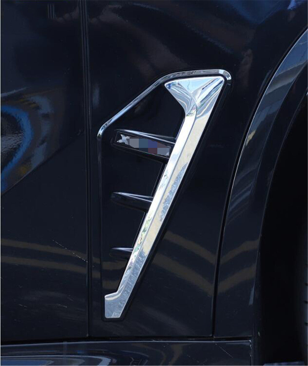 Chrome ABS Side Fender Air Vents Outlet Panel Cover for BMW X5 X5M G05 2019-2023