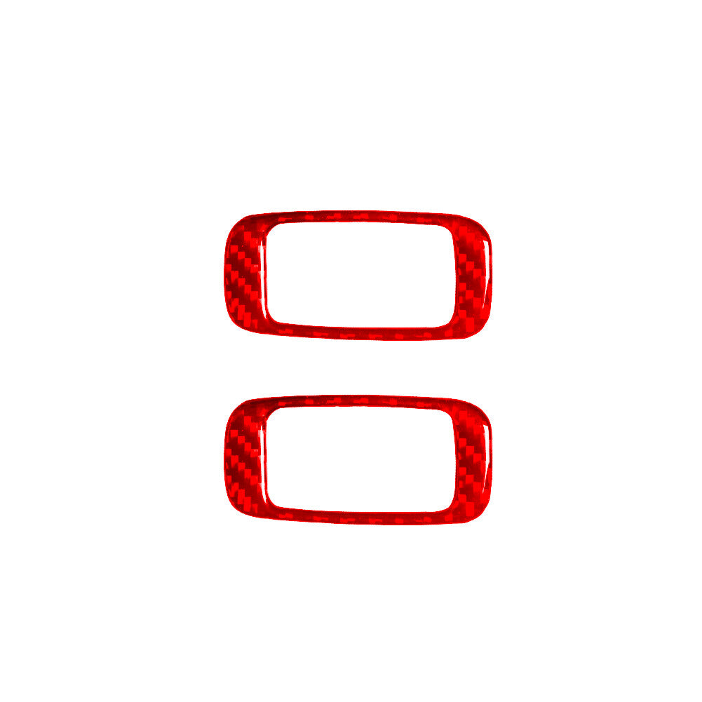 Red Rear Window Switch Button Trim Cover Carbon Fiber for Toyota Tacoma 2012-15
