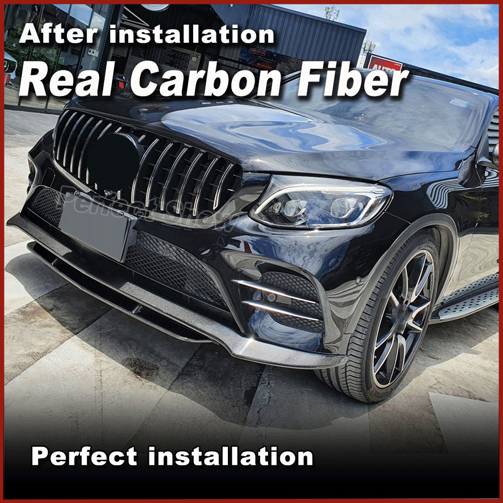 REAL CARBON Front Bumper Lip Splitter for Mercedes-Benz GLC250 GLC43 15-19