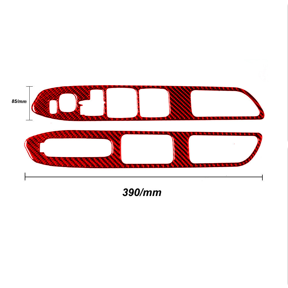 Red Carbon Fiber Window Lift Switch Panel Cover Trim for Chrysler 300 2005-2007 v