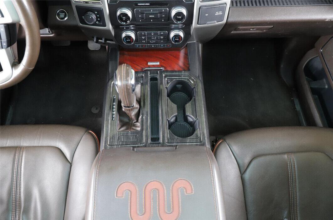 for Ford F-150 F150 15-20 Black Wood Grain Central Gear Shift Water Cup Panel A