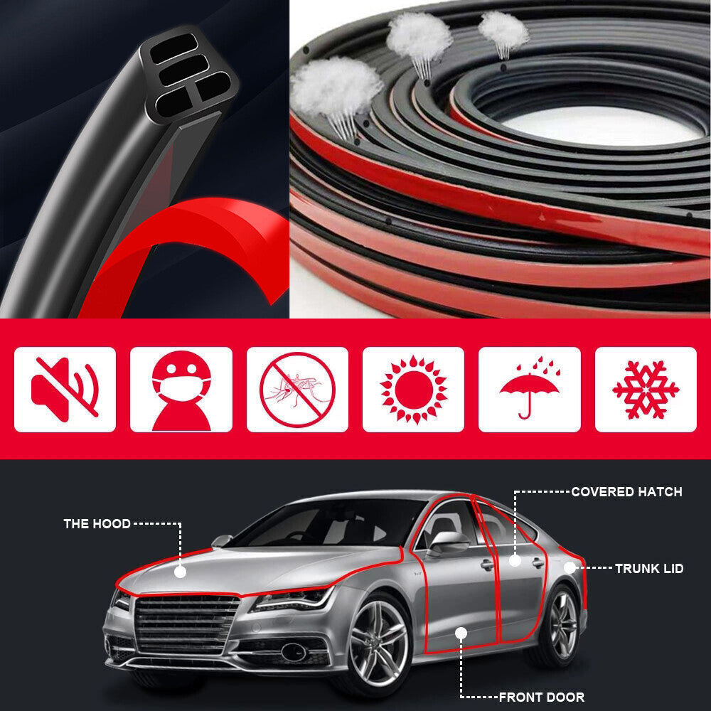 5-meter rubber door and trunk sealing strip, weatherstripping, edge molding decorative accessories - n