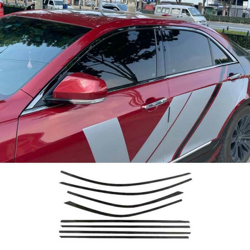 Glossy Black Window Sill Molding Trim Strips For auto for Cadillac ATS ATS-V 2013-19