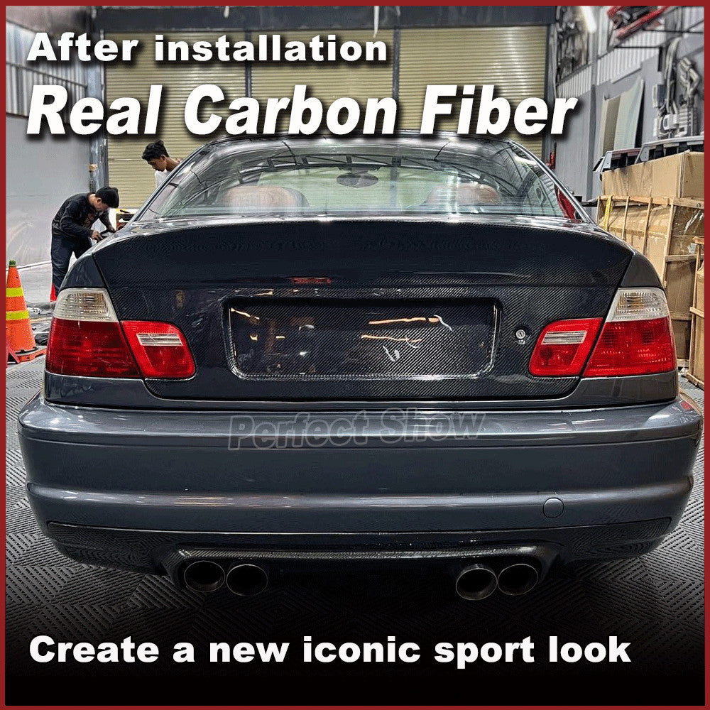 Fit for BMW E46 320Ci 325Ci M3 Real Carbon Fiber Rear Trunk Boot Lid Cover Trim