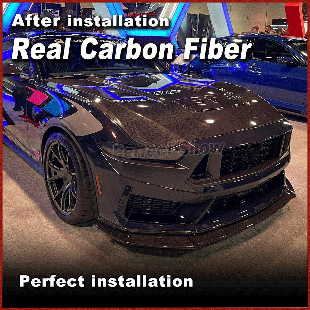 for Ford for Mustang Dark Horse REAL CARBON Front Bumper Lip Diffuser Side Skirts