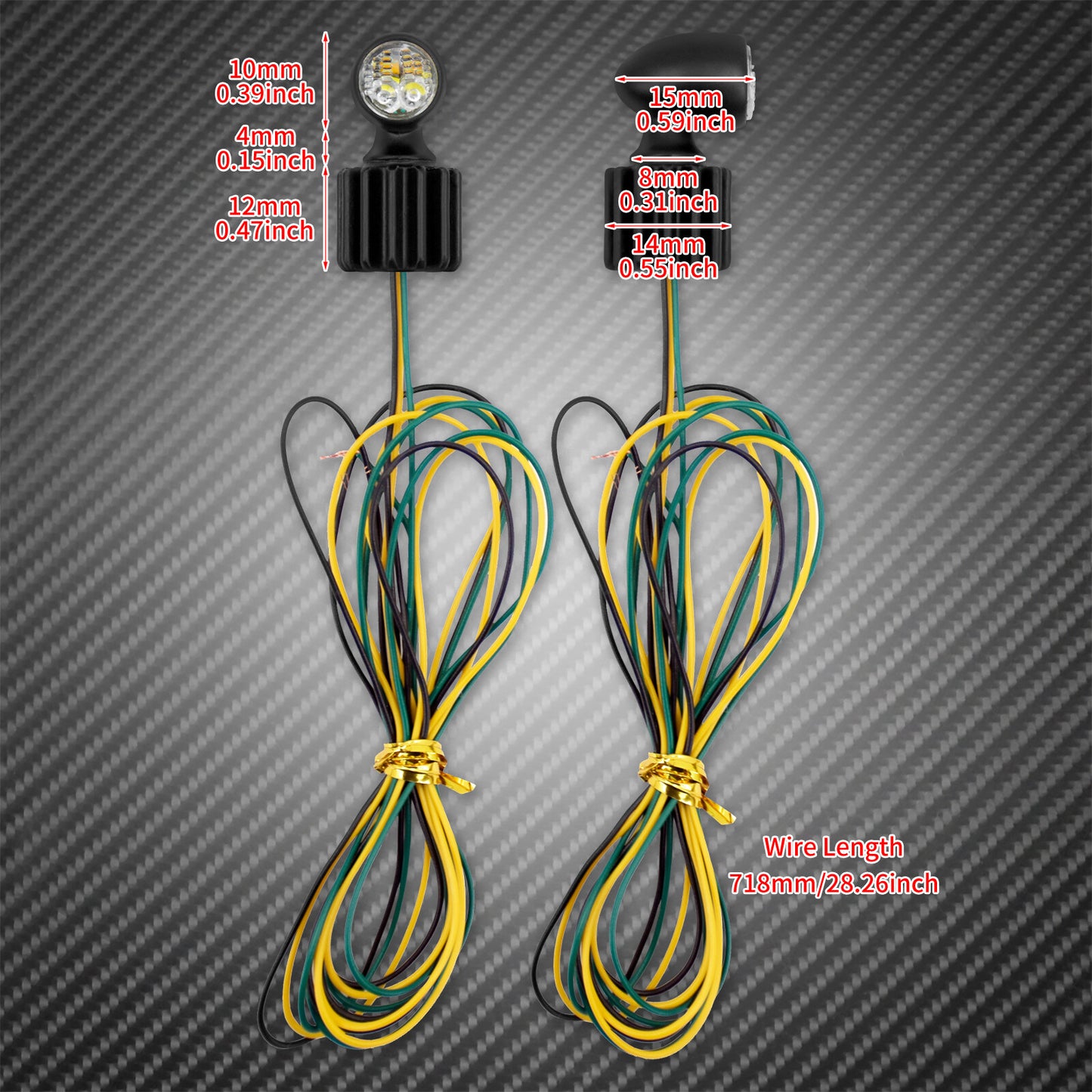 2X Universal for Mini LED Turn Signal Running Indicator Blinker Light Fit for Harley Q