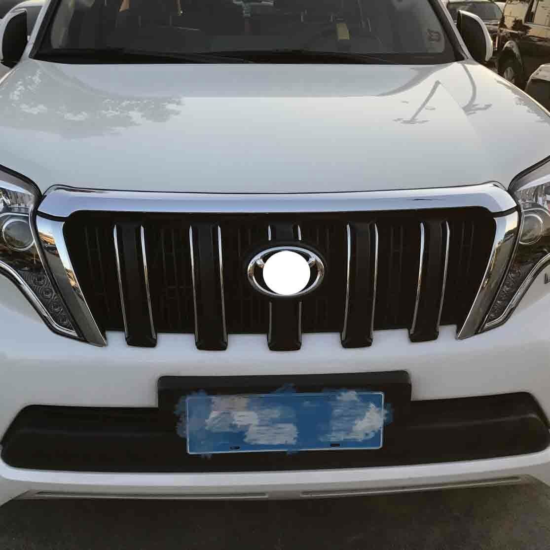 for Toyota Prado FJ150 2014-2017 Chrome Front Bumper Grille Strip Decor Cover