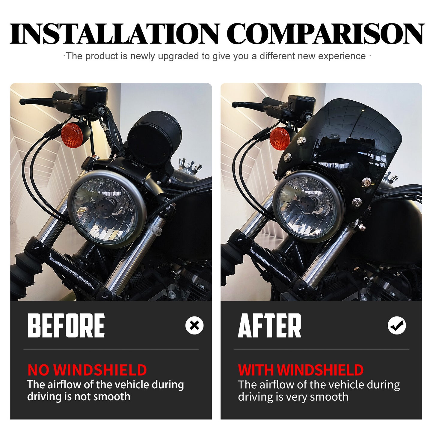 39mm Windshield Black Windscreen Fit for Harley Sportster XL 883 1200 2004-2022
