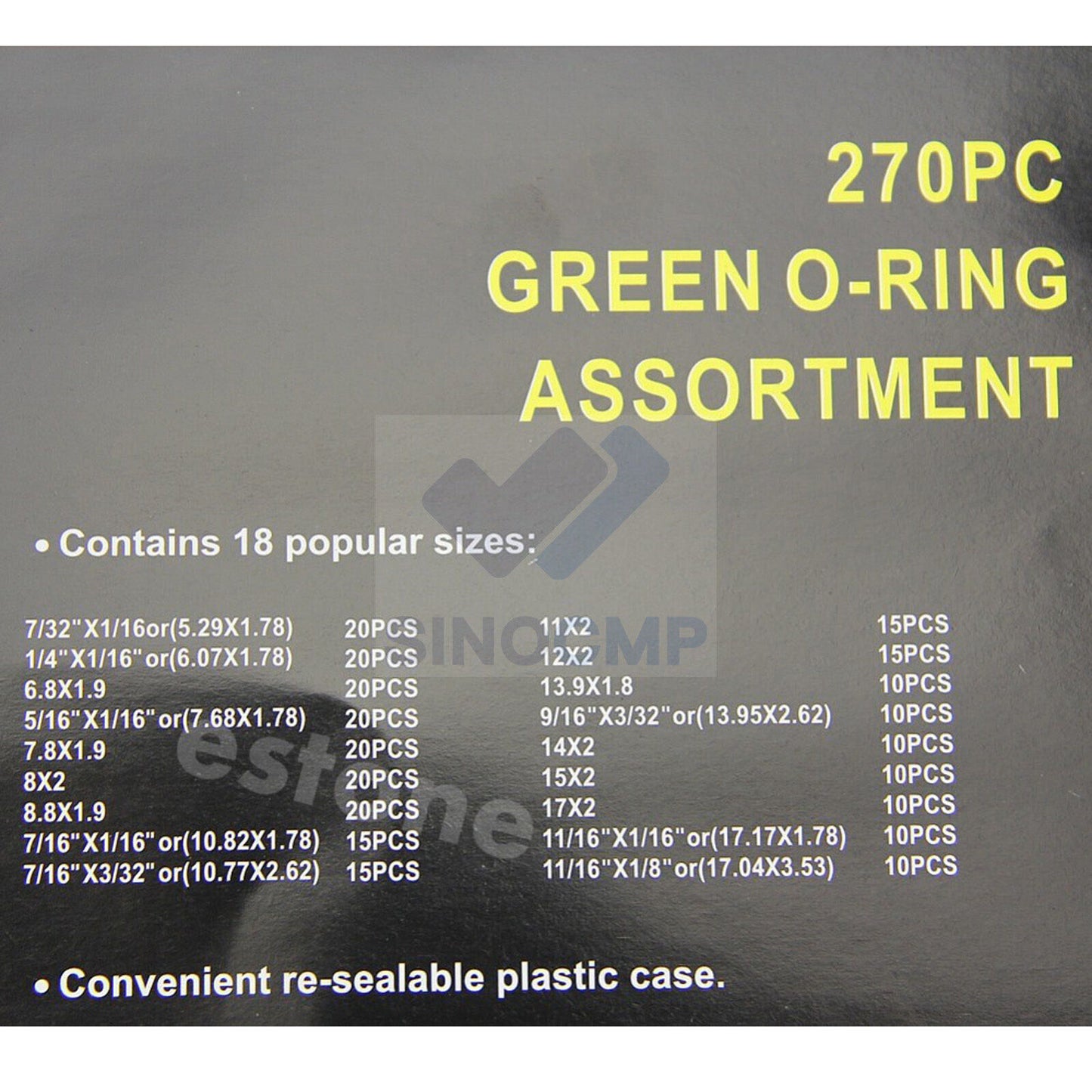 270pcs O-Ring Sealing Gasket 18 Sizes O-Rings Assortment Kit A/C Compressor HNBR