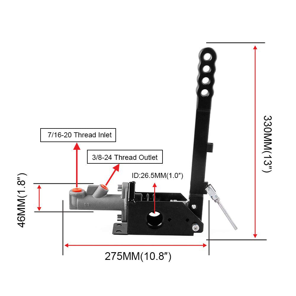 Aluminum Black Hydraulic Handbrake Drift E-Brake Racing Parking Lever Gear Kit