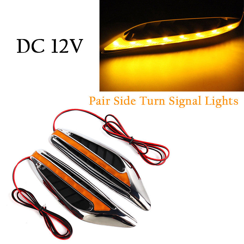 2-Pack Universal Blade Car Turn Signal LED Turn Signal Mudguard Side Light Convenient n