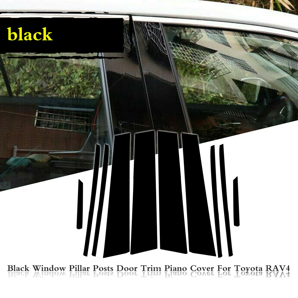Black pillar molding window trim package for 2019 and 2020 for Toyota RAV4