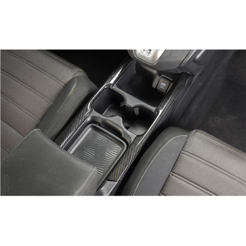 for Honda CR-V 2017-2022 Carbon Fiber Inner Console Water Cup Holder Cover Trim