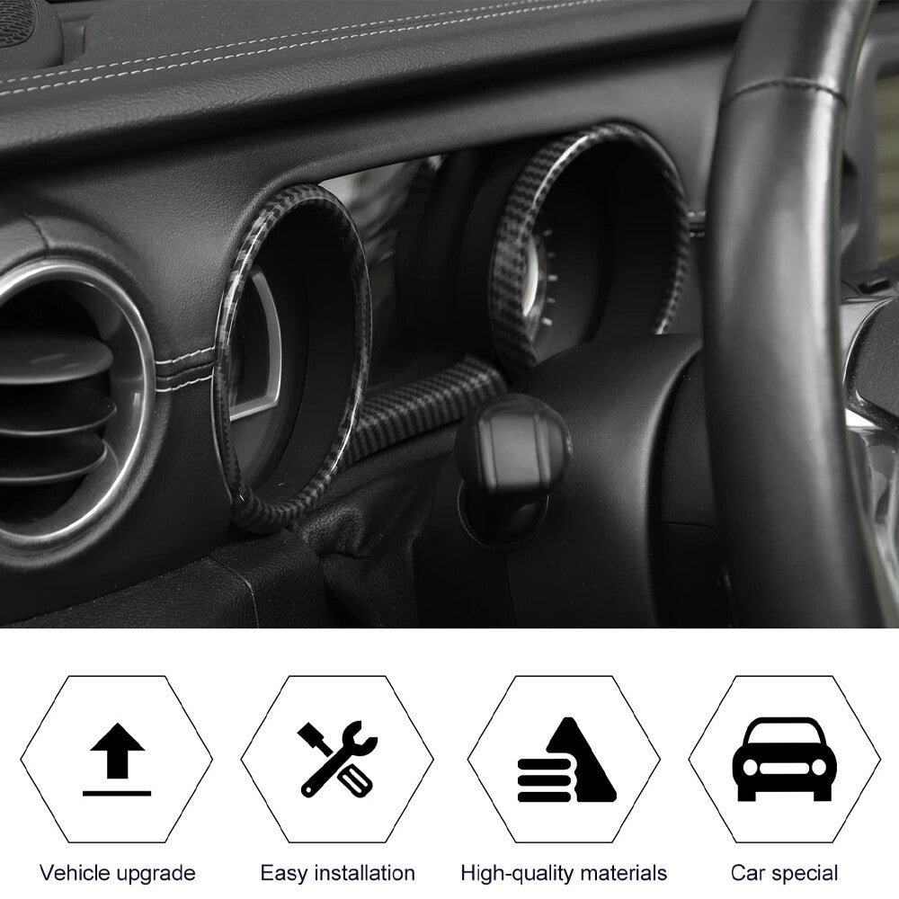 Carbon Fiber Interior Dashboard Instrument Cover Trim for Jeep for Wrangler JL 2018+