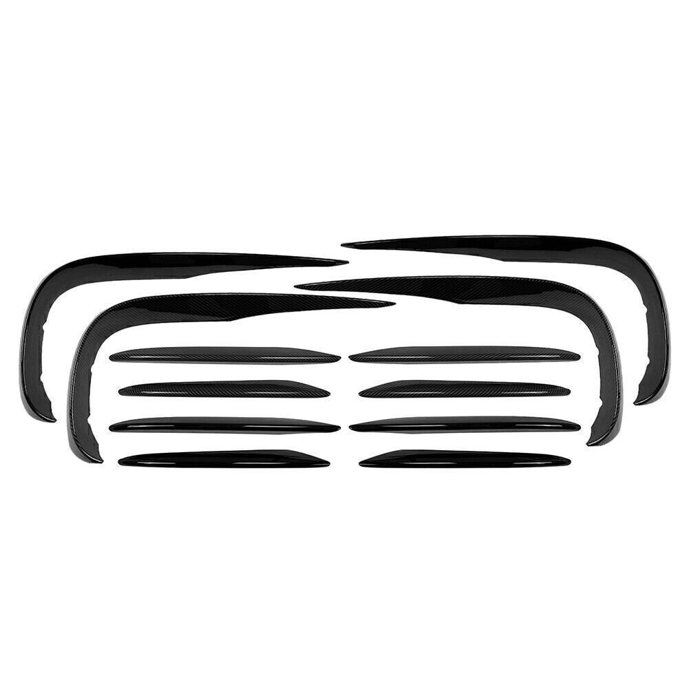 6pcs Front Bumper Lip Spoiler+Fog Light Cover Trim for Benz E-Class E260 2016-20