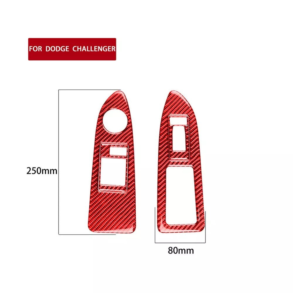 Carbon Fiber Window Switch Panel Cover Trim for Dodge for Challenger 2008-2014 Hot n