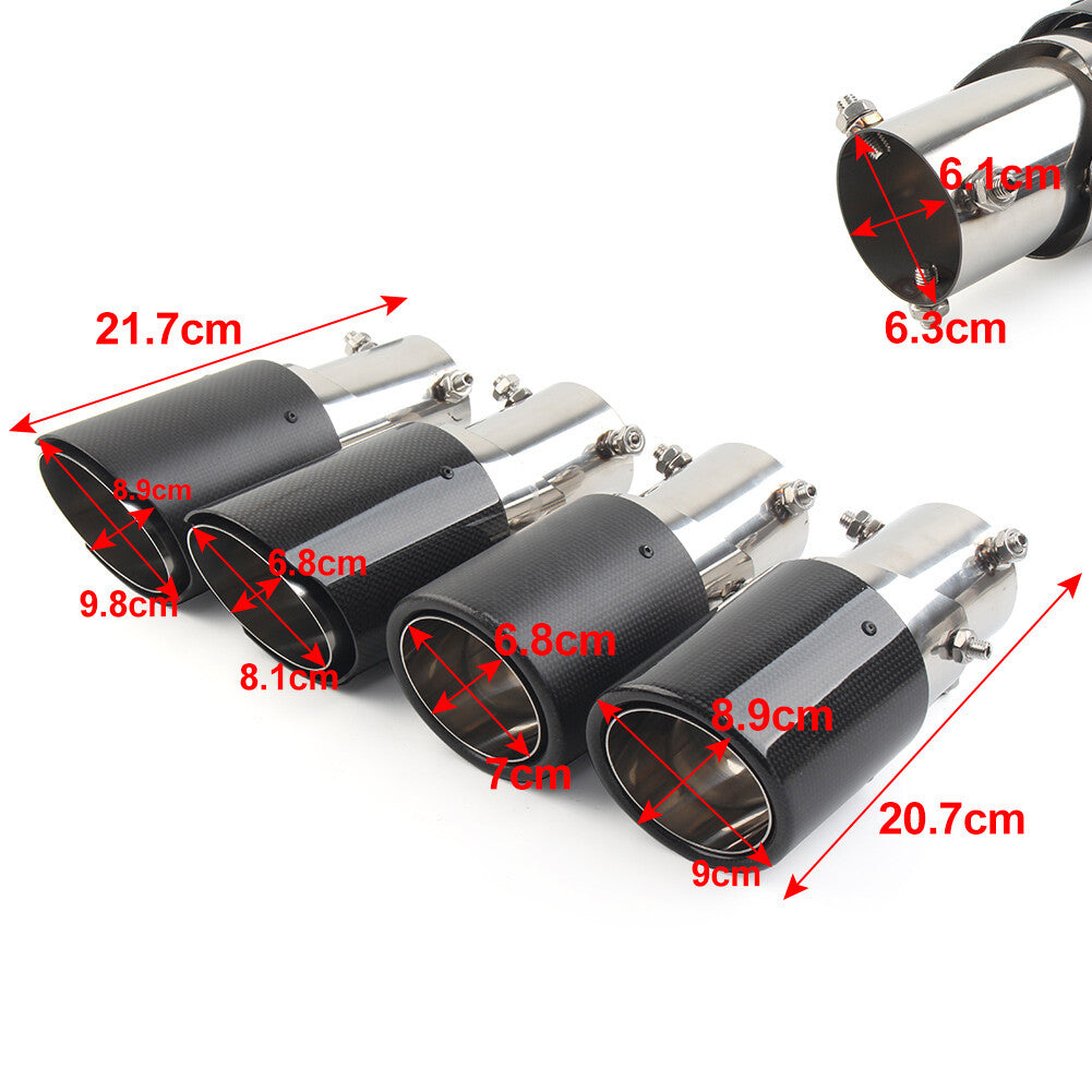 Tail Pipe Muffler Straight Exhaust System Universal For Stainless Steel End Tips Q