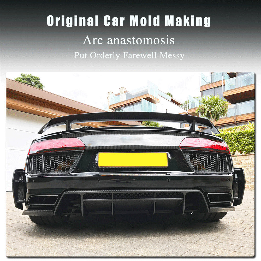 for Audi R8 2016-2018 2PCS Carbon Fiber Rear Bumper Air Vent Fender Covers Grill