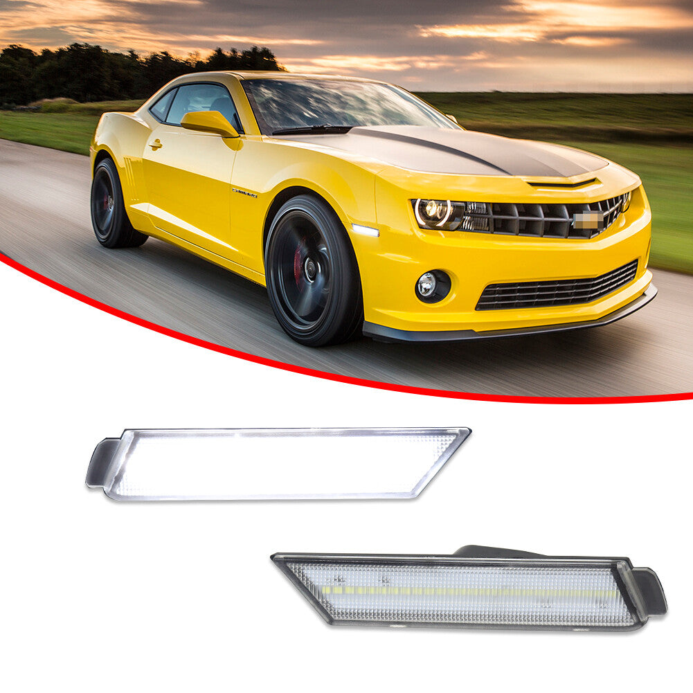 Transparent lens white LED front marker reflector light suitable for 2010-15 Camaro- v
