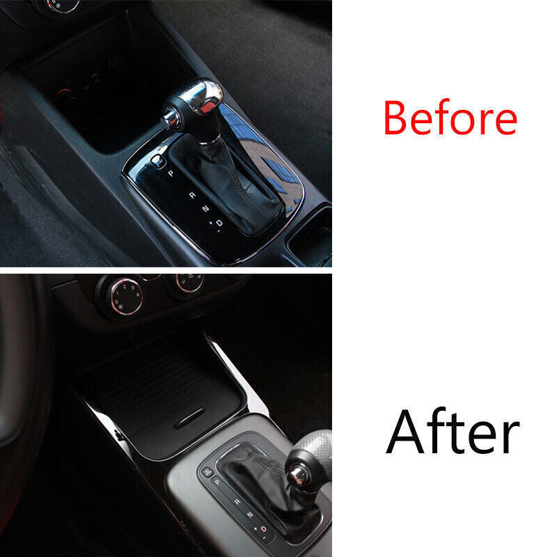 Inner Console Gear Shift Frame Cover Trim for Kia K3 Forte 2014-2018 Black Steel